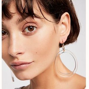 Free People Marbella Clear Resin Hoop Earrings
